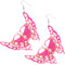 Pink Beaded Iridescent Butterfly Earrings