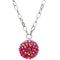 Red Beaded Fireball Charm Chain Necklace