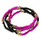 Black Pink Beaded Stretch Bracelet