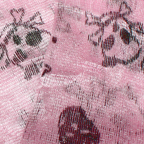 Pink Lightweight 3 in 1 Toxic Skull Sheer Scarf
