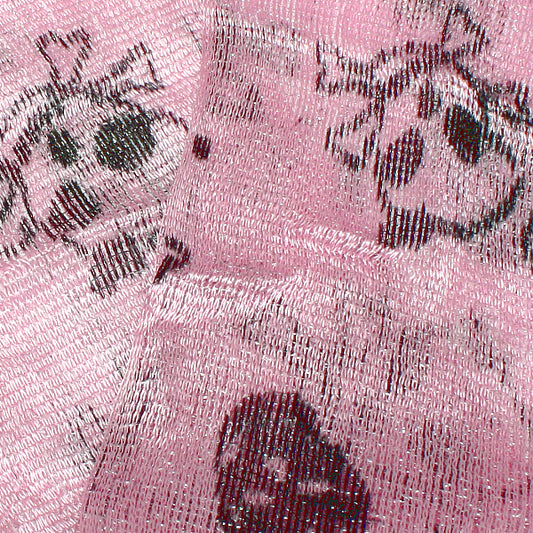 Pink Lightweight 3 in 1 Toxic Skull Sheer Scarf
