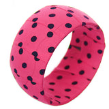 Pink Black Polka Dot Bangle Bracelet