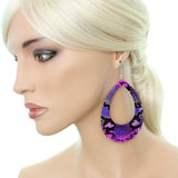 Purple Snakeskin Teardrop Earrings