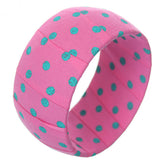 Pink Green Polka Dot Bangle Bracelet
