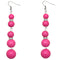 Pink Gradual Beaded Dangle Earrings