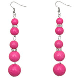 Pink Gradual Beaded Dangle Earrings