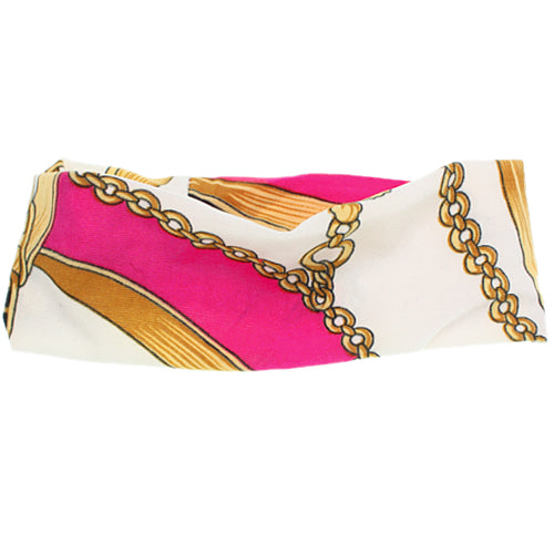 Pink Multicolor Chain Link Stretch Fabric Headband