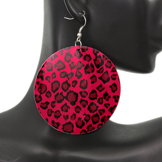 Pink Round Thin Spotted Earrings