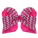 Pink Chevron Zigzag Ribbon Hair Bow