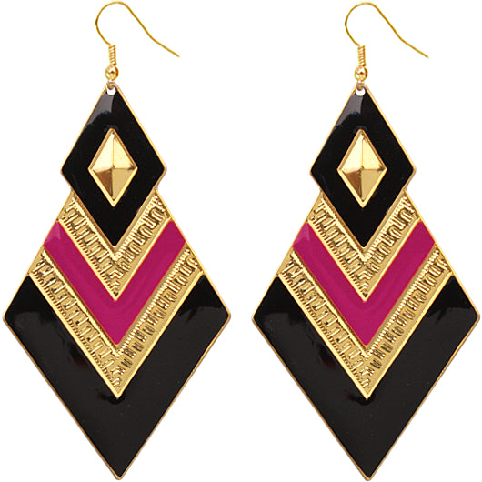 Pink Chevron dangle earrings
