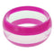 Pink Clear Striped Round Bangle Bracelet