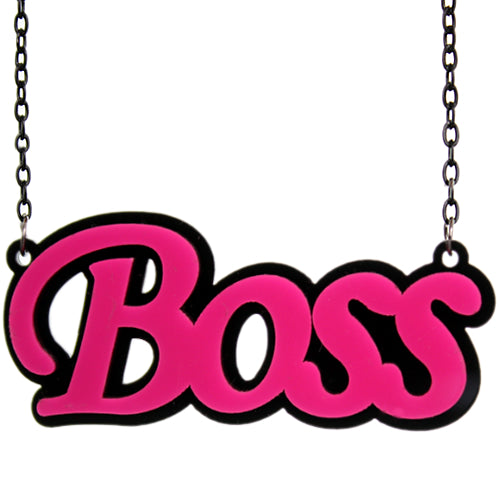 Pink Boss Chain Necklace