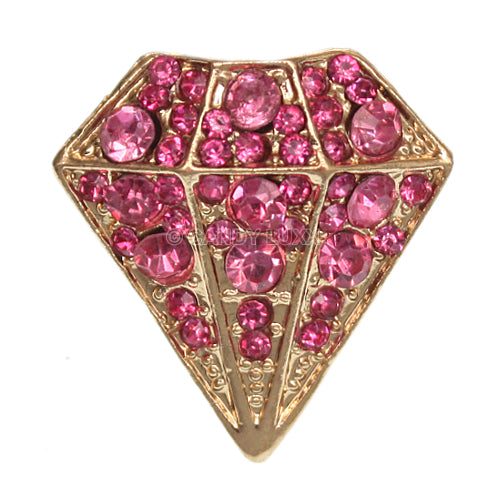 Pink Diamond Shaped Rhinestone Adjustable Ring