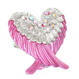 Pink Double Wing Rhinestone Adjustable Ring