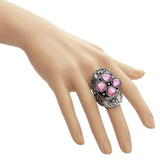 Pink Faceted Four Stone Adjustable Cocktail Ring