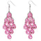Pink Faceted Teardrop Chandelier Earrings