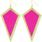Pink Inverted Triangular Geometric Earrings