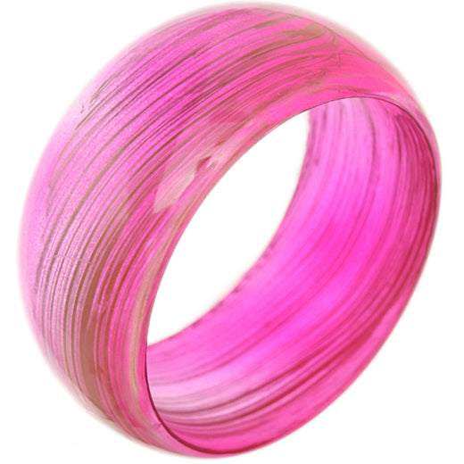 Pink Translucent Brushed Bangle Bracelet 
