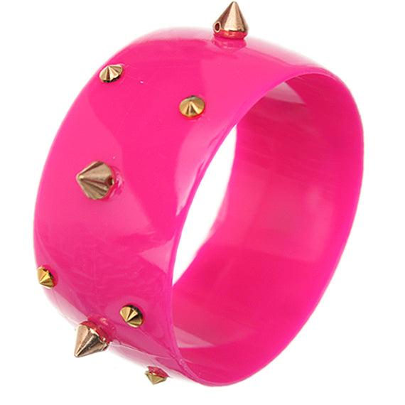 Pink Spiked Bangle Bracelet