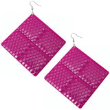 Pink Oversized Hammered Honeycomb Pyramid Earrings