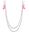 Pink Double Chain High Heel Necklace Earrings