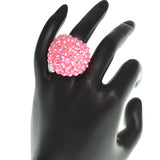 Pink Studded Iridescent Rhinestone Dome Ring