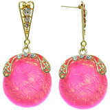 Pink Iridescent Large Gemstone Post Earrings