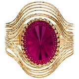 Pink Large Faux Gemstone Cuff Bracelet