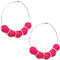 Pink Large Spacer Wooden Hoop Earrings