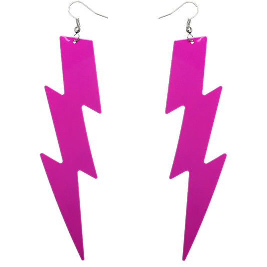 Pink Long Thunder Lightning Earrings
