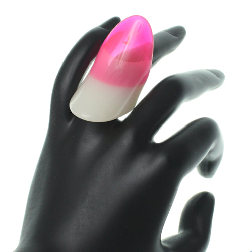 Pink Long Arch Glossy Ring