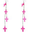 Pink Long Chain Cross Earrings