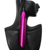 Pink Long Arch Metal Earrings