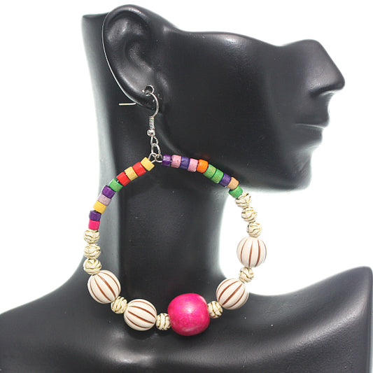 Pink Hoop Earrings