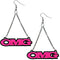 Pink OMG Triangle Drop Chain Earrings