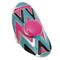 Pink Multicolor Oval Zigzag Chevron Adjustable Ring