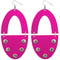 Pink Wooden Oval Studded Earrings
