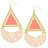 Light Pink Triangular Dangle Earrings