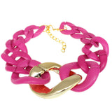 Pink Graduated Adjustable Chain Link Bracelet