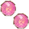 Pink Iridescent Faux Gemstone Post Earrings
