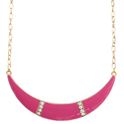 Pink Arch Gemstone Chain Necklace