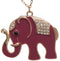 Pink Elephant Rhinestone Charm Necklace