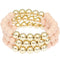 Light Pink Beaded Round Ball Stretch Bracelets