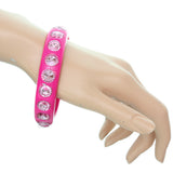 Pink Glossy Studded Gemstone Bangle Bracelet