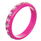 Pink Glossy Studded Gemstone Bangle Bracelet