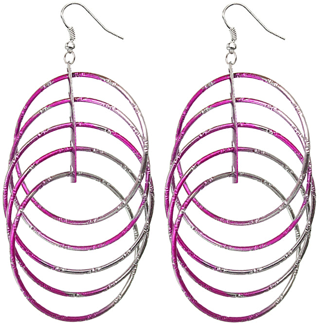 Pink Intertwined Hoop Earrings