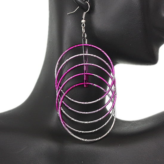Pink Intertwined Hoop Earrings