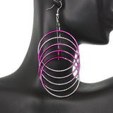 Pink Intertwined Hoop Earrings