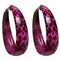 Pink Snakeskin Print Hoop Earrings