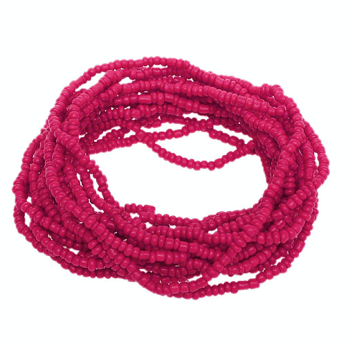 Dark Pink Beaded Stretch Stacked Bracelets